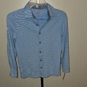(J12) NWT Cat & Jack Boys Blue Striped Shirt